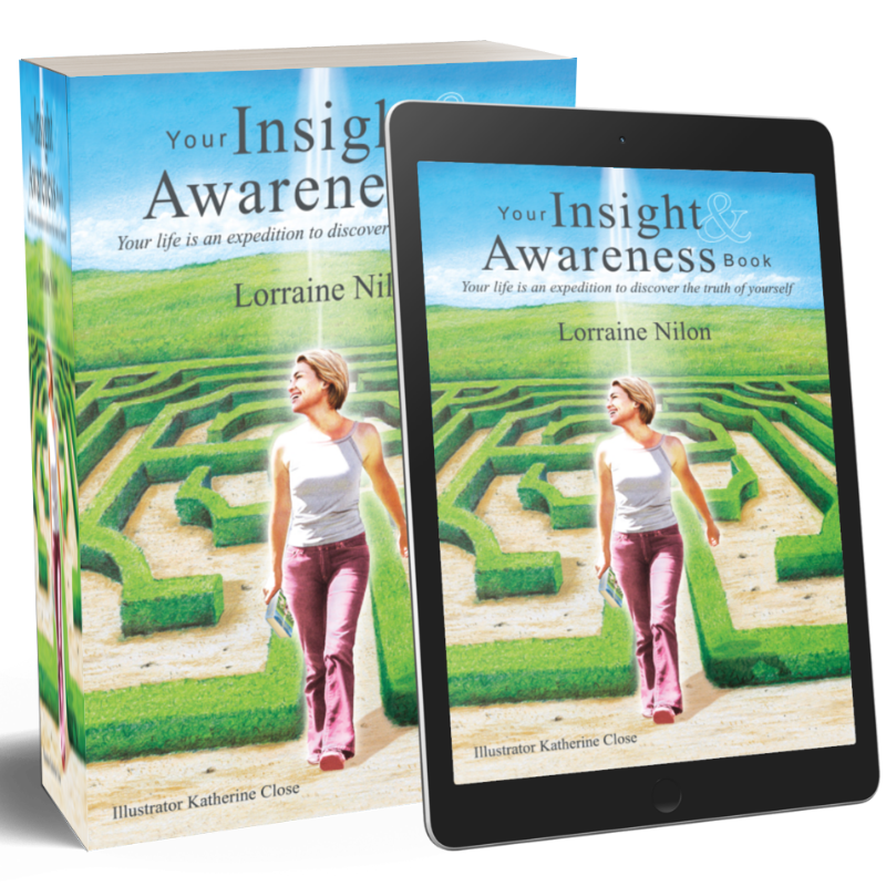 Your Insight & Awareness Book - Lorraine Nilon- lady walking out of a labyrinth 