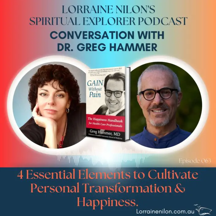 Mindful living Episode- Dr. Greg hammer with Lorraine Nilon Podcast photo of Lorraine Nilon and Dr. Greg Hammer looking mindful