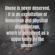 Young boy scared- with Lorraine Nilon abuse quote