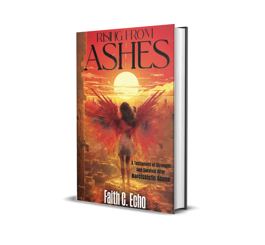 Malignant narcissistic Relationship survovor Faith C Echo BOOK - rising of the phenix on cover