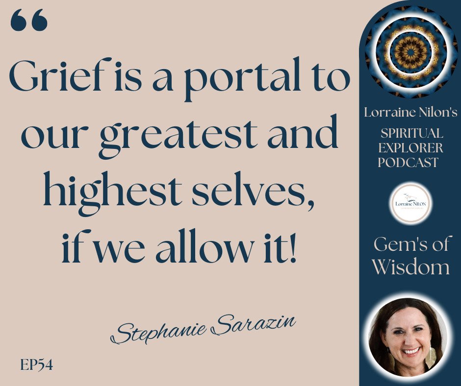 photo of Sephanie Sarazin and grief quote